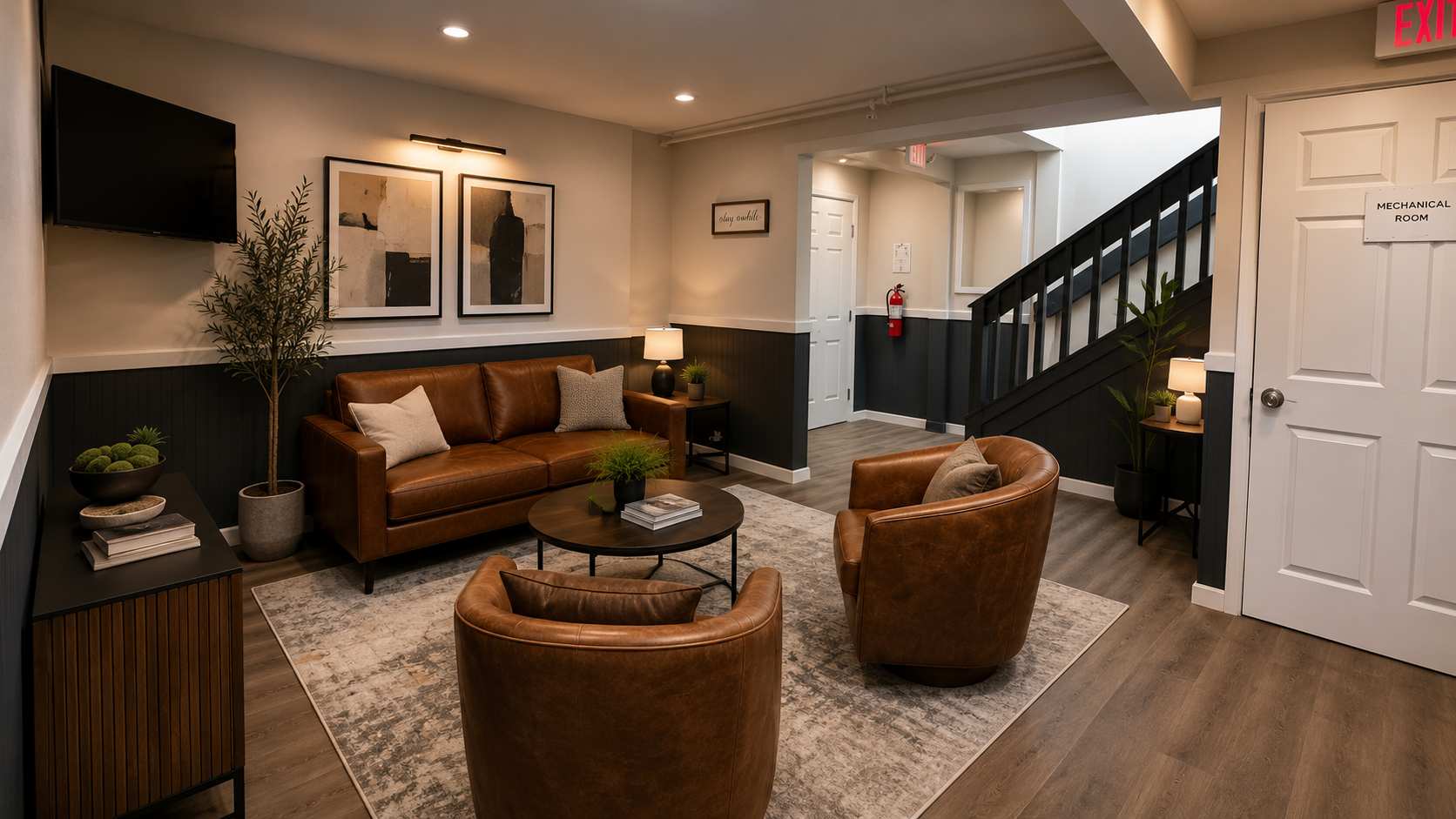 Warm, sunlit living room at AK Love Home & Care